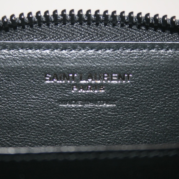 Saint Laurent Black Ysl Monogram Zip Around Wallet - Picture 4 of 5
